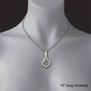 NWOT Belle Brook Barer Sevilla Sterling Silver Filigree/Diamond Necklace